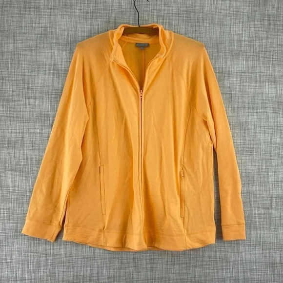 Talbots full zip Sweatshirt Womens XLP bright orange 3986 - Picture 1 of 7